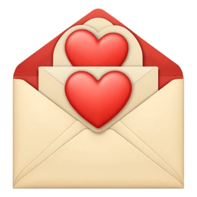 Cream-colored Letter Envelope with a heart in the middle sticker