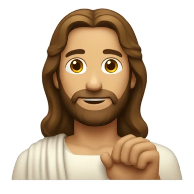 Jesus tipping his hand by his shoulder sticker