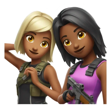 Three girls playing fortnite sticker