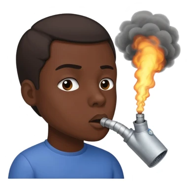 A face that inhales exhaust fumes with power sticker