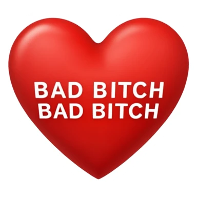 Bad bitch words written inside heart sticker