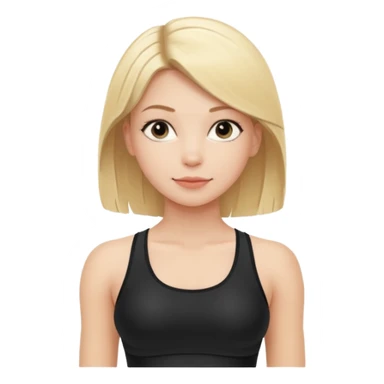 Blonde girl doing pilates in black outfit  sticker