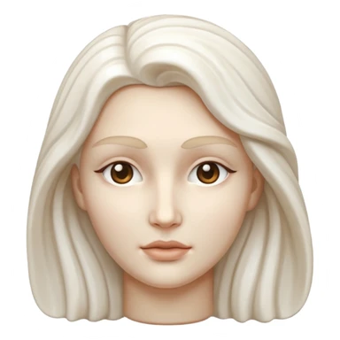 Marble style statue of woman face full white sticker