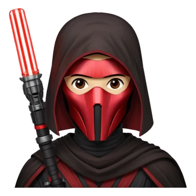 Darth Revan with his mask on holding red lightsaber mainly face shot not as much body sticker