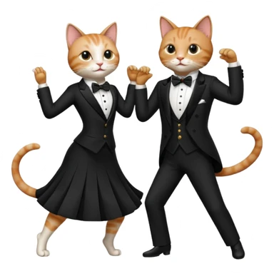 Cats couple tango dancing  sticker