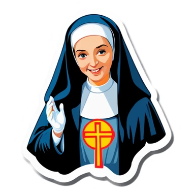 Nun paintings sticker
