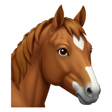 Head of a sorrel horse with a wide white blaze from his forehead, under his forelock, running down his face and under his muzzle, facing forward. White should go between nostrils and not on the side of the lips. sticker