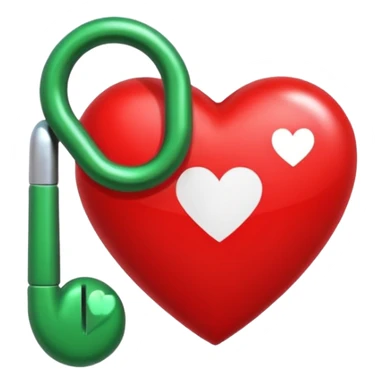 Signo de interrogación verde y un corazón para remplazar el punto verde sticker