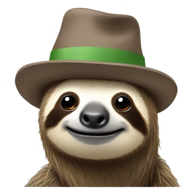 Sloth wearing a hat sticker