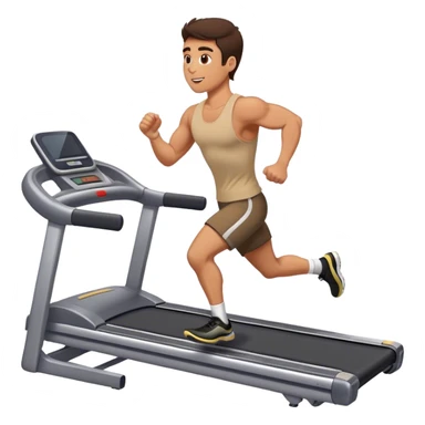 brunette buff guy running on treadmill sticker