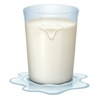 a small puddle of white and clear liquid sticker