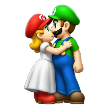 Luigi Kissing mario sticker