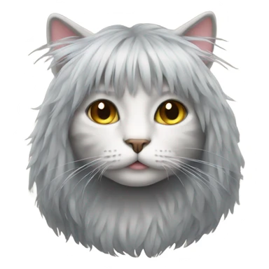cat with wig sticker