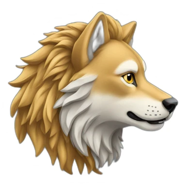 Un loup sur un lion sticker