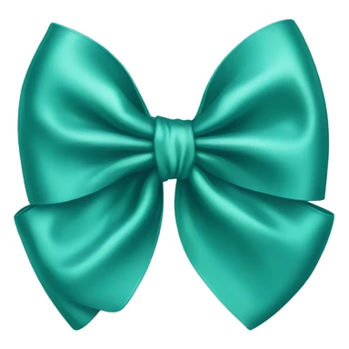 Realistic teal silk bow sticker