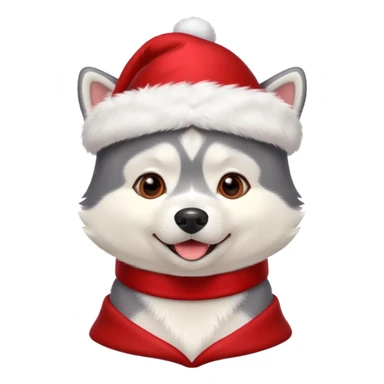 Pups husky in  red new yaer hat sticker