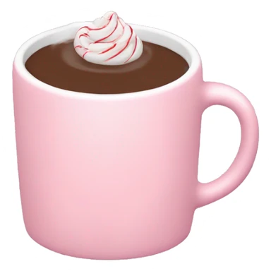 Light pink mug with no face with peppermint hot chocolate  sticker