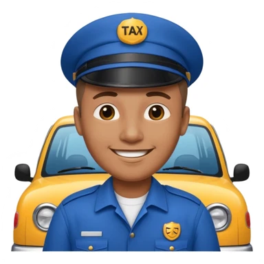 a taxi driver in blue uniform sticker