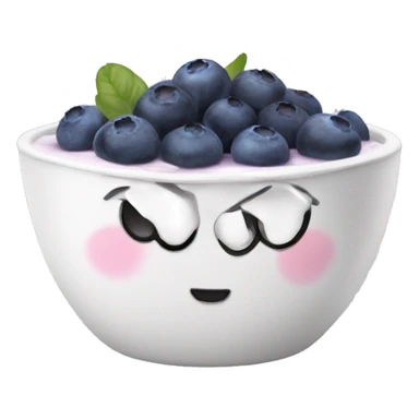 yogurt bowl with blueberries on top sticker