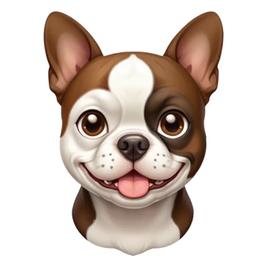 Brown and white Boston terrier  sticker