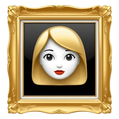 vintage black and white photo in gold fancy photo frame sticker