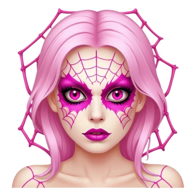 lady monster pink glam spiderweb make up face  sticker