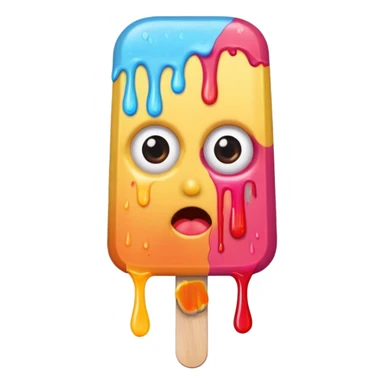 half eaten popsicle with eyes sticker