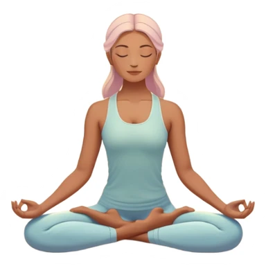 A peaceful person practicing yoga on a calm beach at sunrise, in a serene meditative pose. Soft pastel colors surround the scene, with gentle waves in the background and smooth, flowing lines representing balance and tranquility. The atmosphere feels centered and mindful. sticker