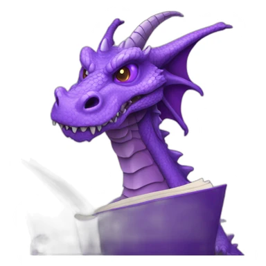 purple dragon head holding book of the dead sticker