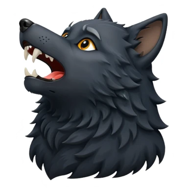 Lobo negro aullando sticker