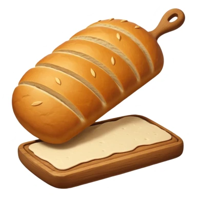 Baking humanless avatar in clean vibrant style illustration. Fresh bread and rolling pin, warm golden tones, simple shapes, flat design, high contrast, cozy and friendly. sticker