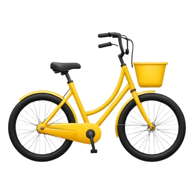 Create a Telugu Desam Party (TDP) flag emoji: bright solid yellow background, simple black bicycle icon in the center. Flat emoji style, bold colors, clean edges, no text, no gradients, no shadows. Square 1:1 ratio, transparent background, minimal and clear like a system emoji. sticker