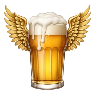 Money with wings, but instead of a stack of bills it's a pint of beer sticker