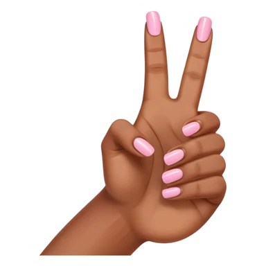 Medium brown skin hand thumbs up with light pink painted fingernail polish  sticker