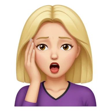 Actress shocked faint backwards with hand on forehead, mouth open, eyes closed sticker