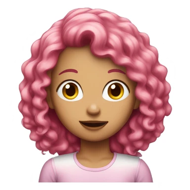 She has pink hair and no eat apples sticker
