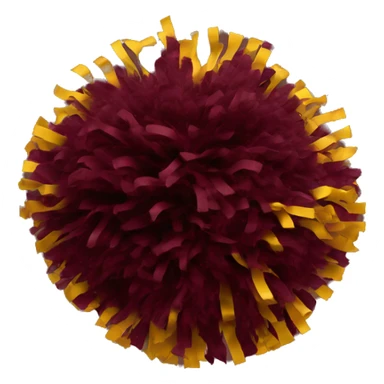 2 Maroon and gold cheerleading pom pom sticker