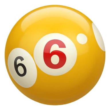 6 numbered billiard ball  sticker