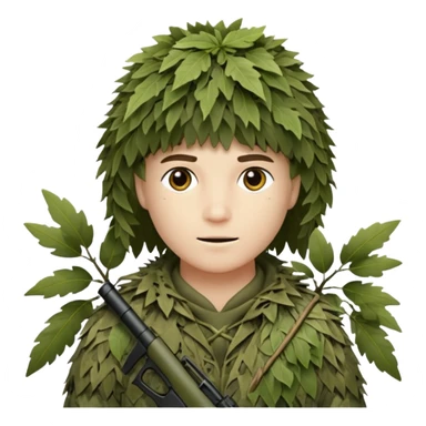 sniper behing a bush sticker