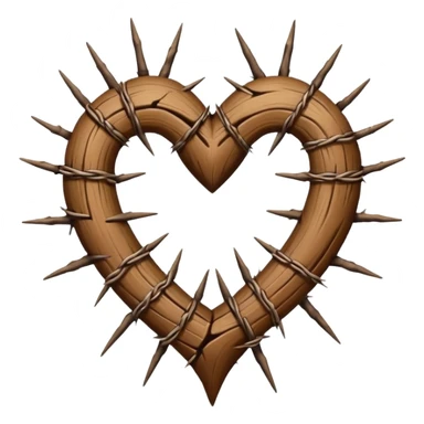 Around the heart  Crown thorns  in horizontal lly  sticker