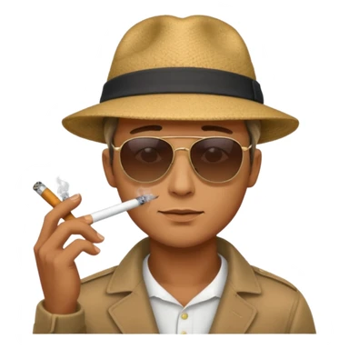 A man a smoking sticker