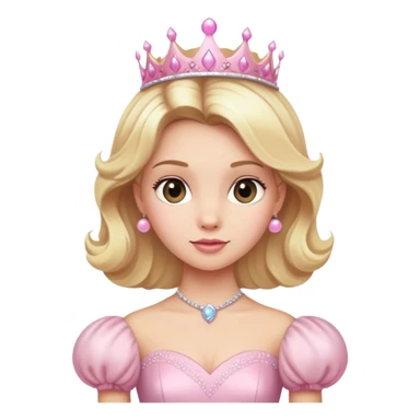 blonde Caucasian princess with puffy light pink ball gown sticker