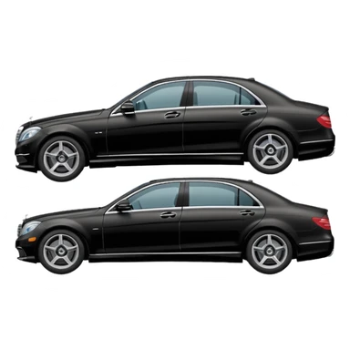 Crée-moi un emoji de Mercedes classe S sur le côté en noir sticker