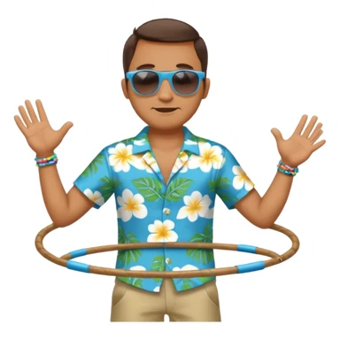 man Hula hoopin hands on hip sticker