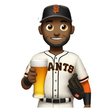 A SF Giants baseball player with a beer in their hand sticker