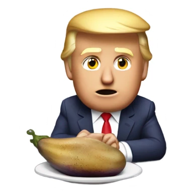 Donald trump eating eggplant sticker