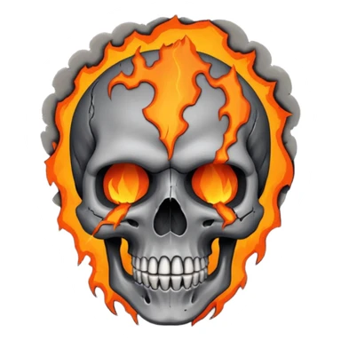 Skull who's upper side is exploded with an volcano eruption  sticker