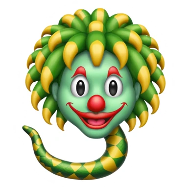 Snake wearing a clown wig sticker