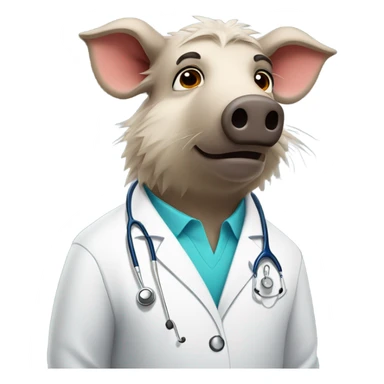boar as doctor sticker