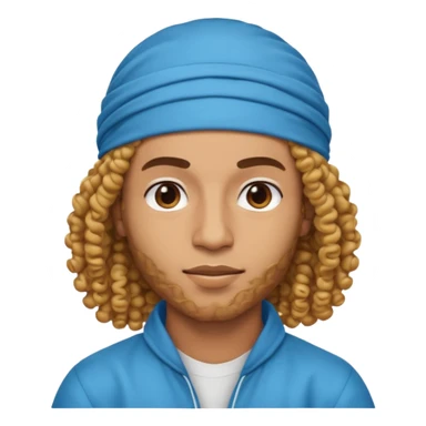 Emoji with Moroccan / Amazingh guy with curly hair, loooking like music artist Central Cee sticker
